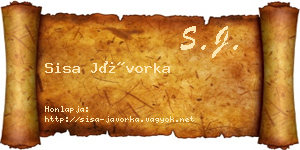 Sisa Jávorka névjegykártya